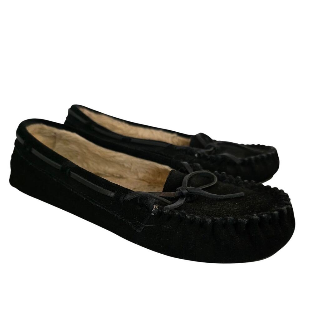 Minnetonka Black Moccasins, Size 8